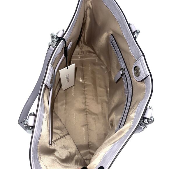 NWT Calvin Klein Women’s Lilac Havana Lavender Tote Bag Shoulder Leather Handbag - Picture 5 of 9